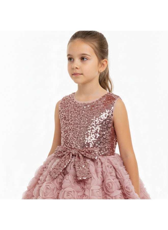 Bidani Girls’ Rose Sequin Party Dress - Image 4